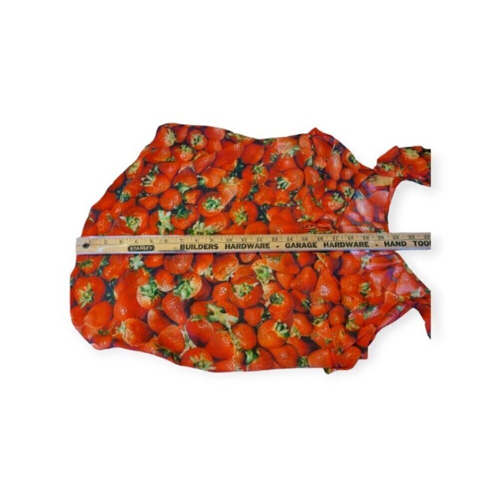 Anthropologie Strawberry Print Sleeveless Cotton Top Summer Blouse Size 6 - Picture 9 of 9